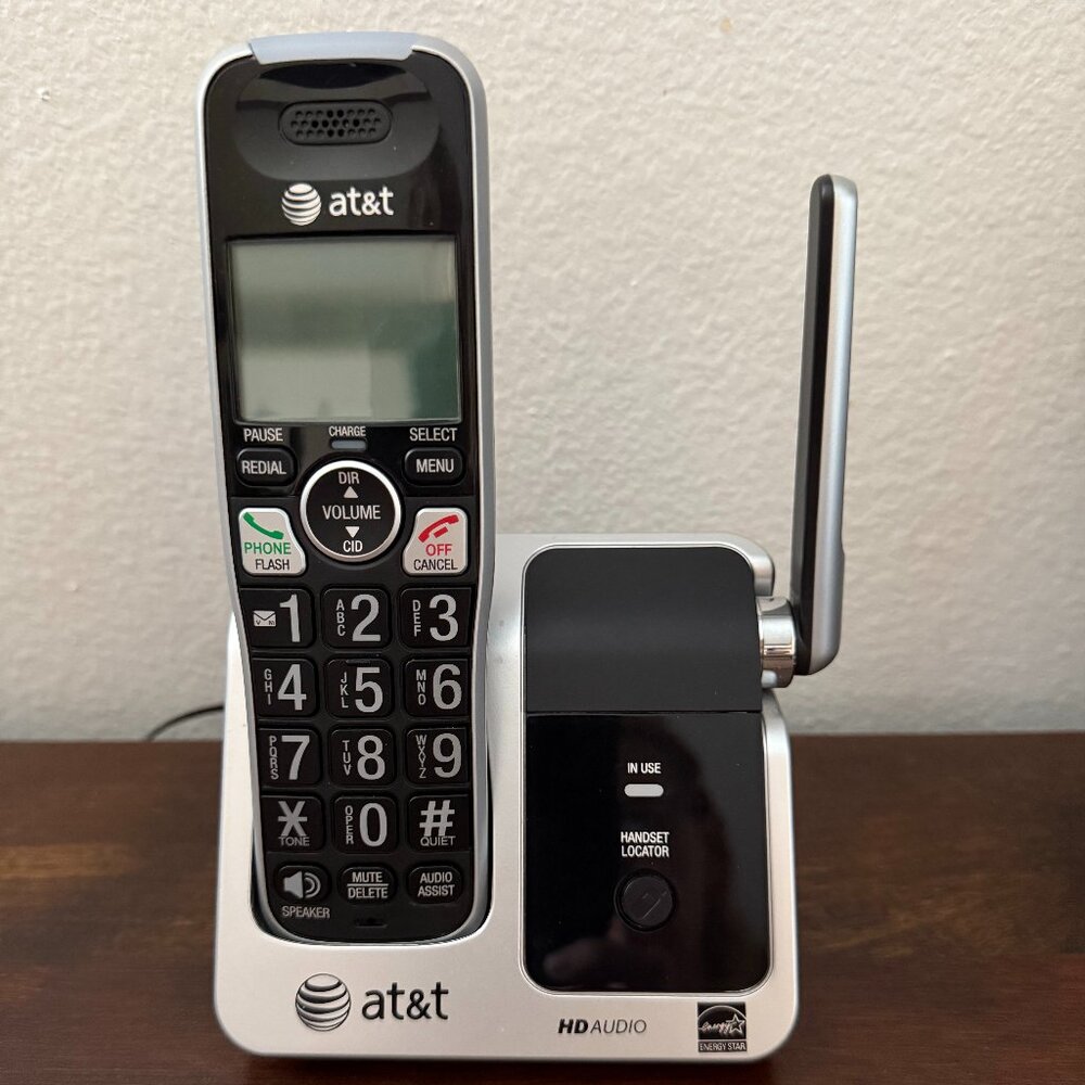 A&TT CRL81212 DECT 6.0 Phone With Caller ID Call Waiting  Cordless Handset Black
